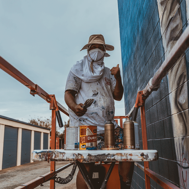 Street artist live painting tumby bay festival 2021