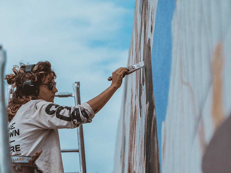 Street artist live painting tumby bay festival 2021