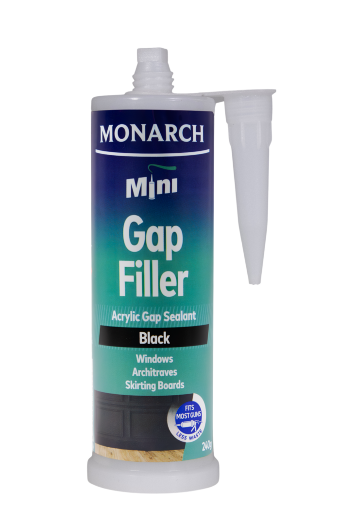 The Monarch Mini Gap Filler is a flexible, multi-purpose acrylic sealant designed to fill small gaps and joins where colour matching is required. When used with a Monarch Mini Compact Caulking Gun, you will be able to access tight spaces where traditional caulking cartridges cannot. It is perfect for small projects where a full-size cartridge is not required resulting in less waste. Available in black, brown and cream.