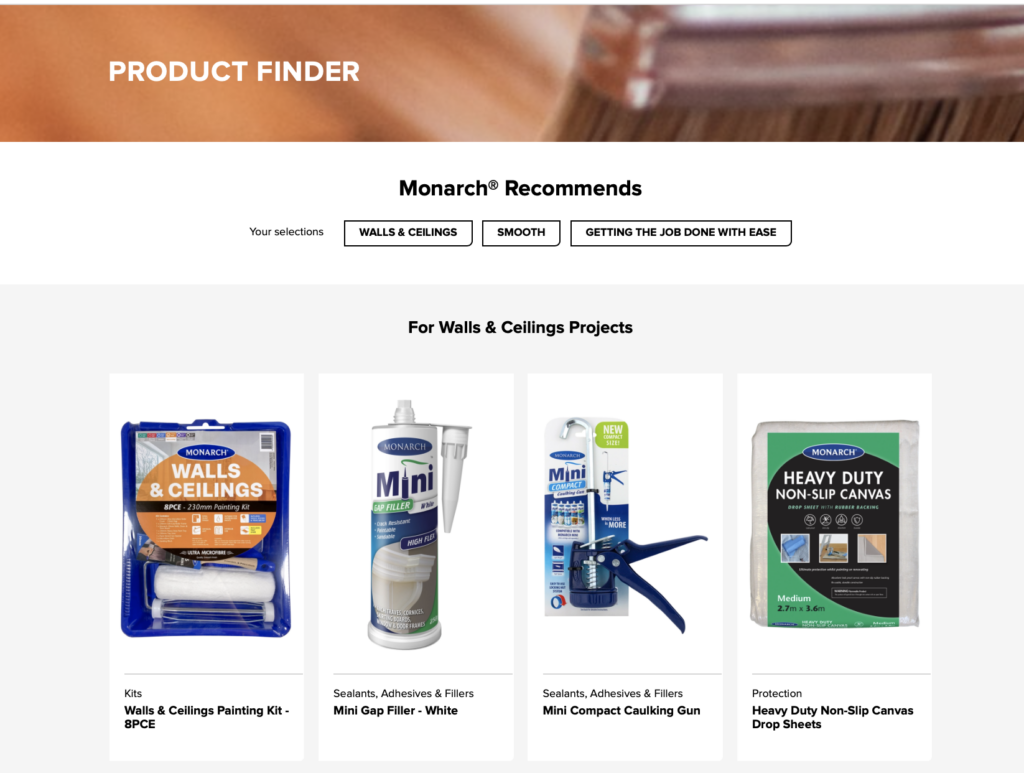 Refresh your walls and ceilings with the help of our Product Finder